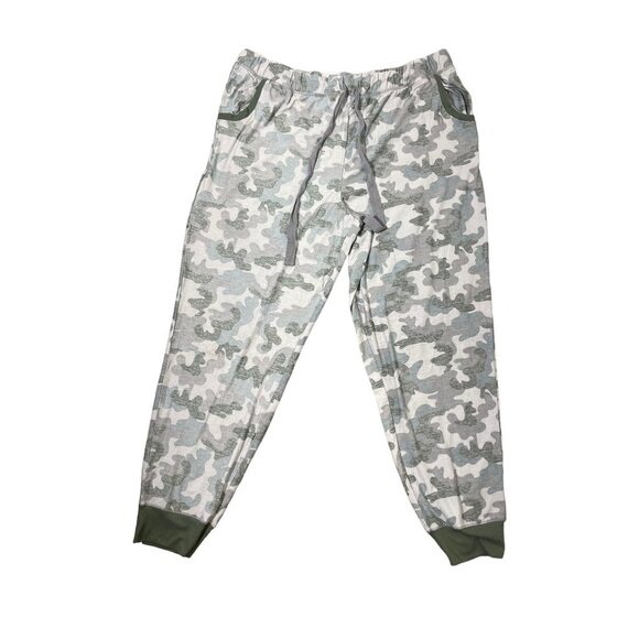 Olive Green Womens Camo Pajama Set Size XL Jaclyn Intimates - Picture 4 of 8